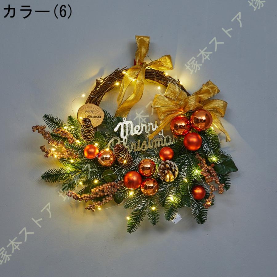 クリスマスリース 玄関リース オーナメント 松ぼっくり リボン 屋外 アートフラワー 大きい リース ドア 玄関 庭園 部屋 店舗 ショップ 壁飾り 華やか_18