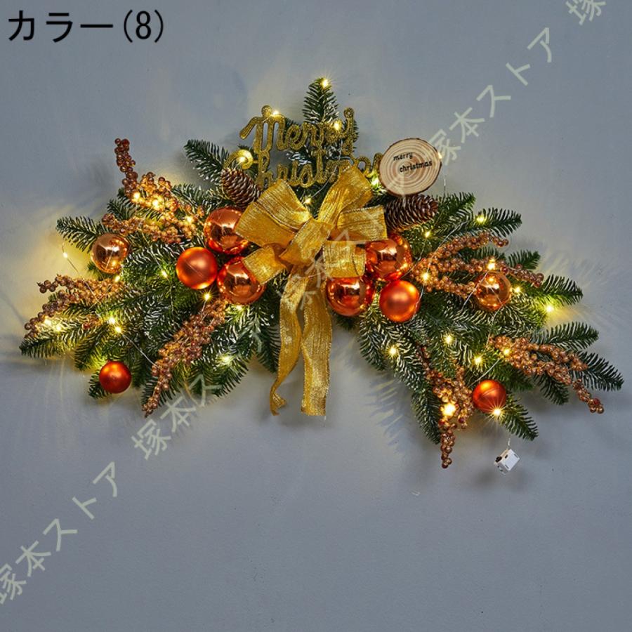 クリスマスリース 玄関リース オーナメント 松ぼっくり リボン 屋外 アートフラワー 大きい リース ドア 玄関 庭園 部屋 店舗 ショップ 壁飾り 華やか_20