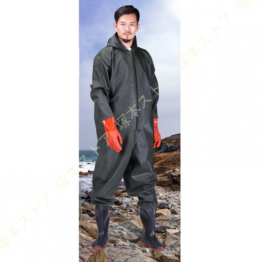 ラジアルソール メンズウェーダー 胸ファスナー PVC 胴付長靴 胴長