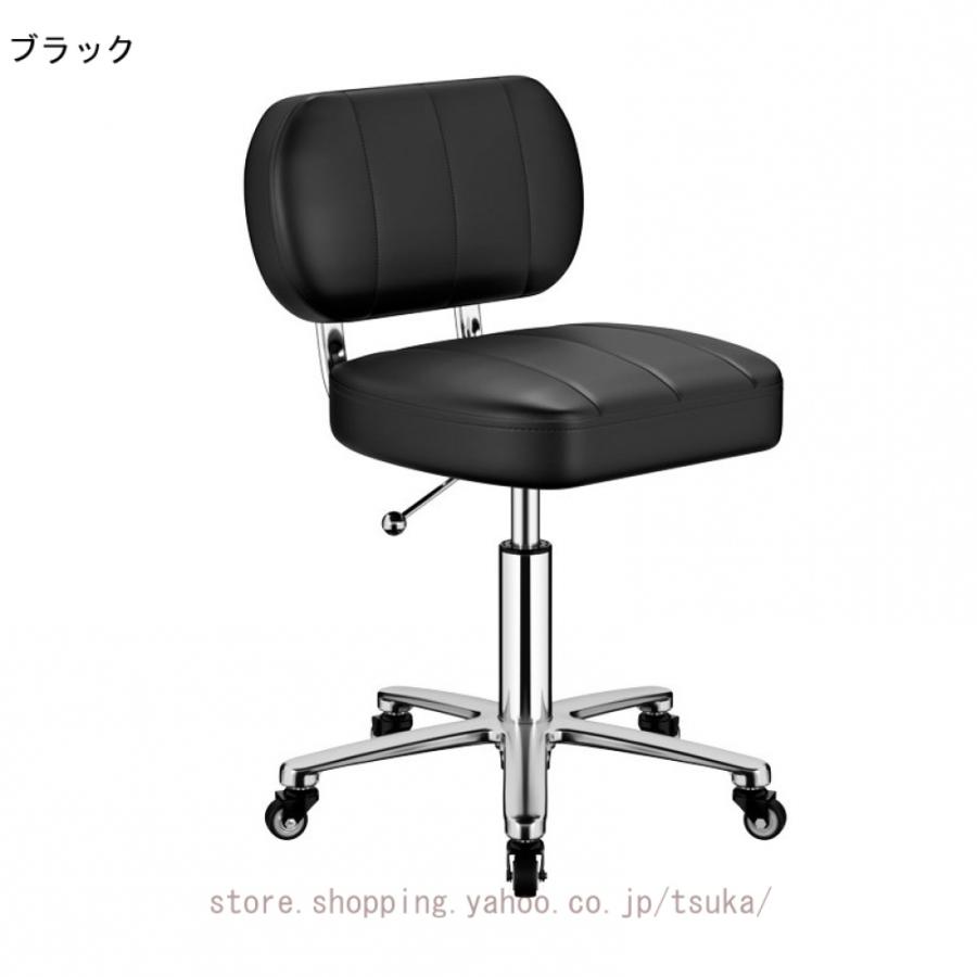 背もたれ付き カットチェア 高さ43-57cm キャスター付き椅子