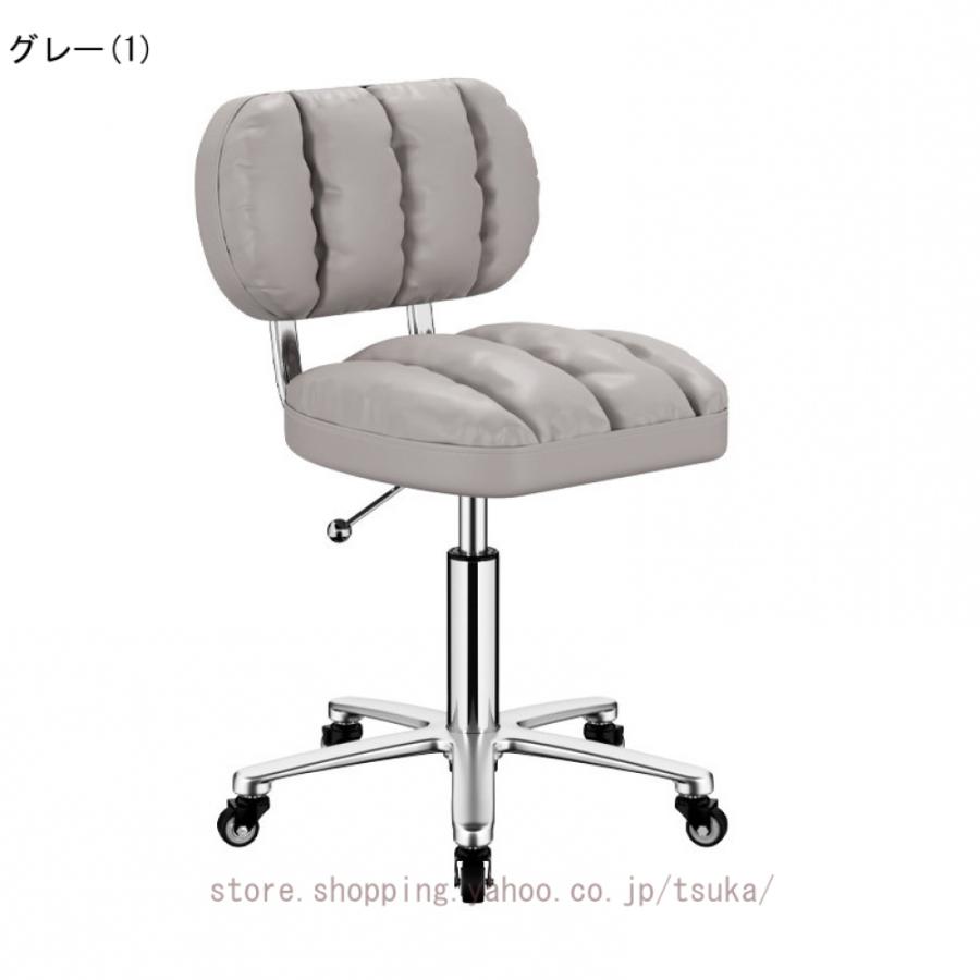 背もたれ付き カットチェア 高さ43-57cm キャスター付き椅子