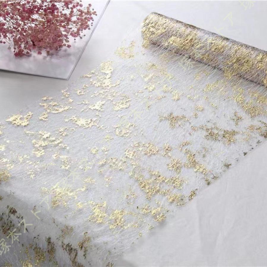 ゴールド メッシュ テーブルランナー グリッター メタリック テーブル