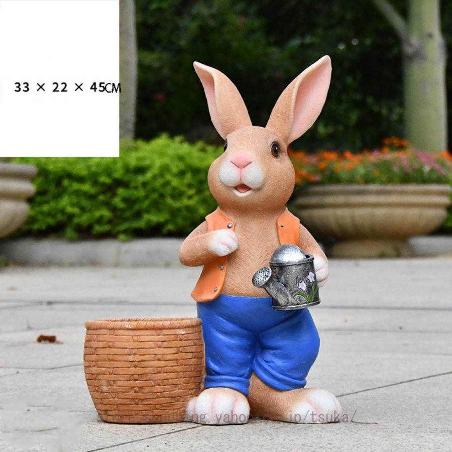 ガーデニング雑貨 ガーデニング 置物 兎 アンティーク ナチュラル 庭