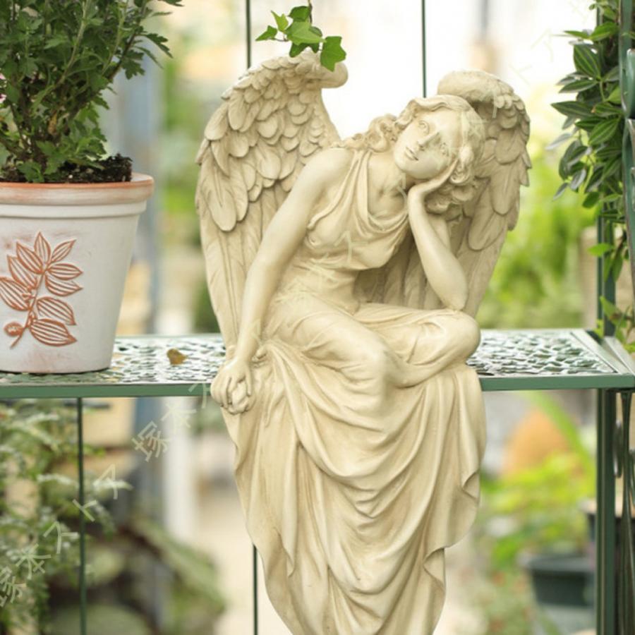 【美品】人形　天使　イタリア　置物　インテリア　工芸品　美術品　A3276 エンジェル 置物 ガーデニング雑貨 インテリア雑貨 天使 人形