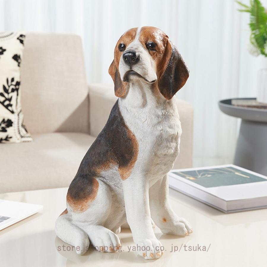 ビーグル 犬 置物 ドッグオーナメント　玄関　庭　オブジェ　雑貨 犬 置物 ガーデン 動物 ガーデニンググッズ 芝生 玄関先 庭 アウトドア