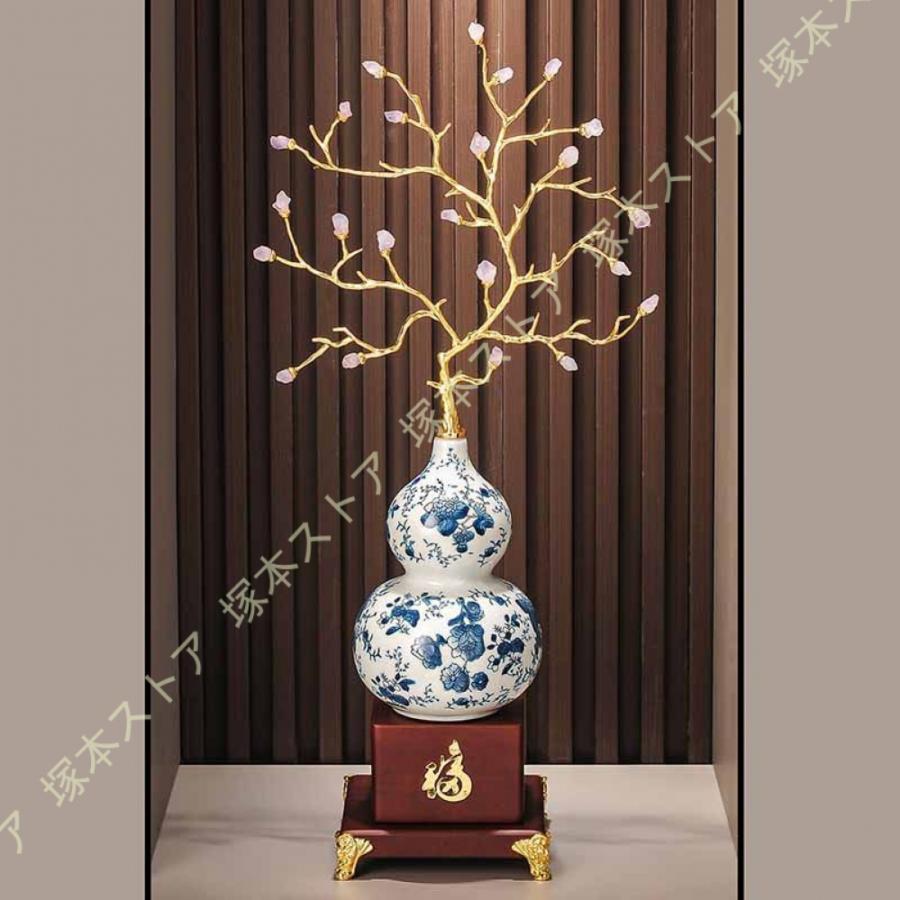 招財樹 ひょうたん 福運 置物 風水アイテム セラミック インテリア