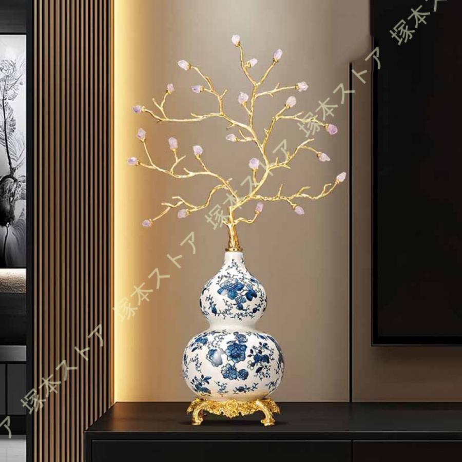 招財樹 ひょうたん 福運 置物 風水アイテム セラミック インテリア