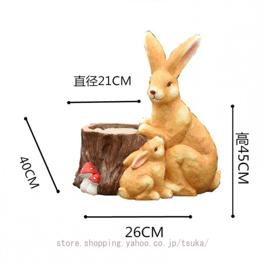 ガーデンオーナメント 庭オブジェ ガーデニング 動物 兎 うさぎ かわいい 樹脂置物 彫刻装飾 屋外 防水 おしゃれ 園芸雑貨 庭 飾り デコレーション 樹脂_16