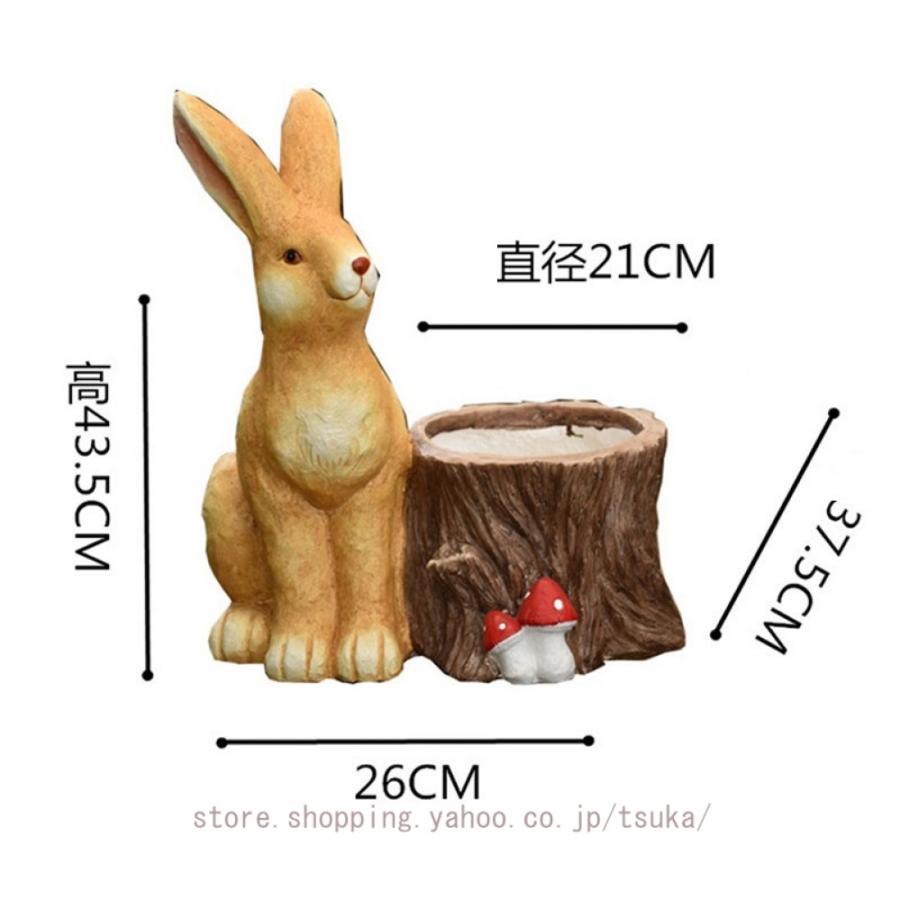 ガーデンオーナメント 庭オブジェ ガーデニング 動物 兎 うさぎ かわいい 樹脂置物 彫刻装飾 屋外 防水 おしゃれ 園芸雑貨 庭 飾り デコレーション 樹脂_11