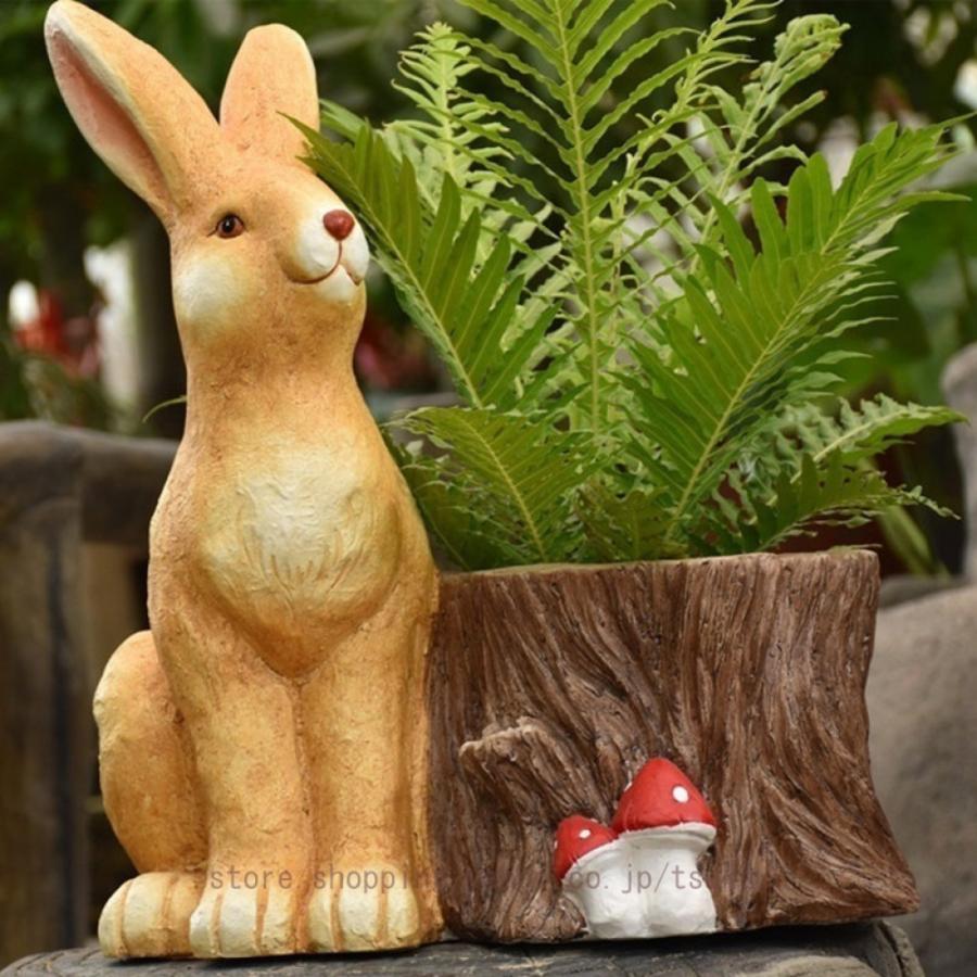 ガーデンオーナメント 庭オブジェ ガーデニング 動物 兎 うさぎ かわいい 樹脂置物 彫刻装飾 屋外 防水 おしゃれ 園芸雑貨 庭 飾り デコレーション 樹脂_13