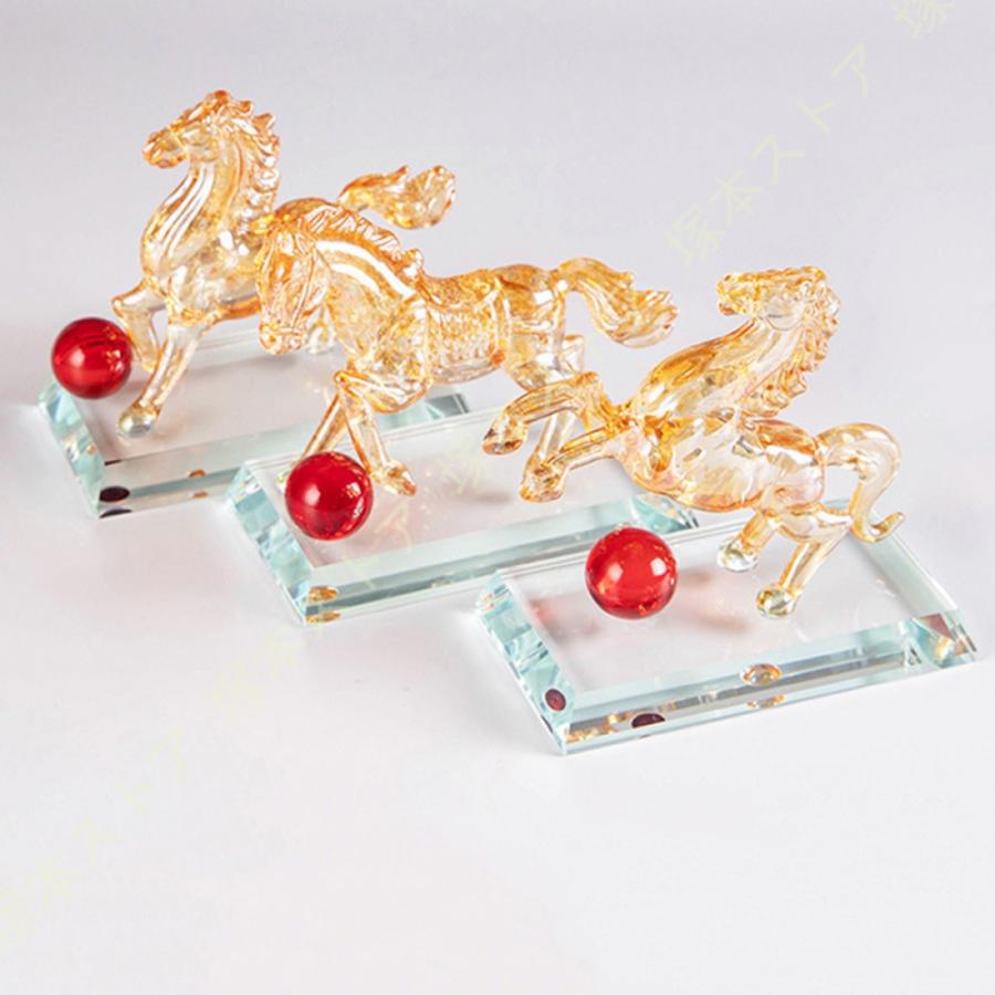 馬 クリスタル 置物 縁起物 誕生日 プレゼント ギフト 贈り物 お祝い