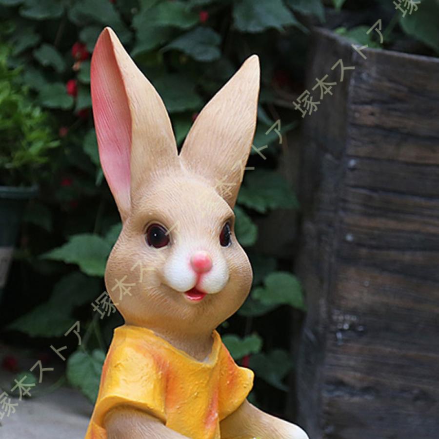 ガーデンオーナメント 置物 うさぎ かわいい 庭 屋外 デコレーション 樹脂 ガーデニング雑貨 ガーデンオブジェ インテリア アウトドア 部屋 リアル 動物