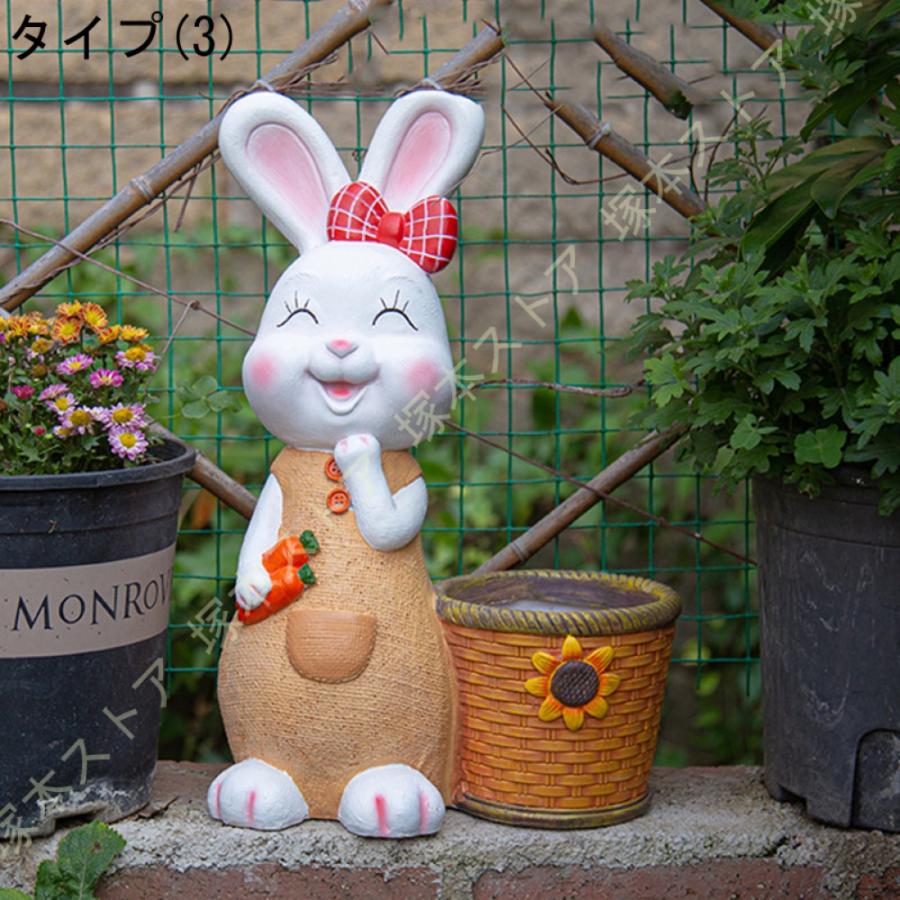 ガーデンオーナメント 兎 置物 ラビット かわいい 庭 屋外 デコレーション うさぎの置物 樹脂 ガーデニング雑貨 ガーデンオブジェ インテリア アウトドア 部屋_7