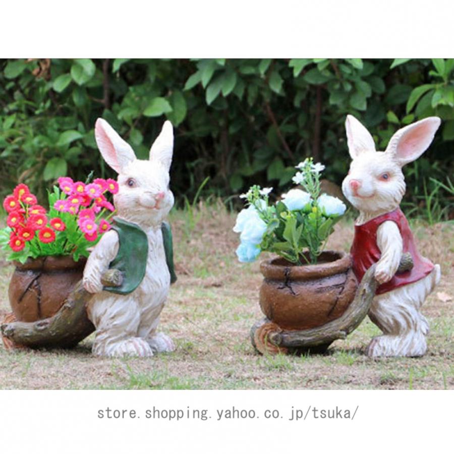 ガーデンオーナメント うさぎ 樹脂工芸品 兎 置物 動物の置物 庭アート飾り おきもの ガーデニング オブジェ ラビット ガーデン 庭 かっこいい 樹脂製 可愛い_15