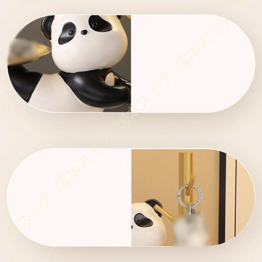 皿を捧げるパンダ 置物 鍵置き キー収納トレイ お皿 小物収納 玄関収納