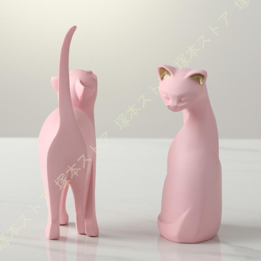 ネコ 木製 置物 オブジェ 北欧 動物 猫 ねこ 木製動物 動物雑貨