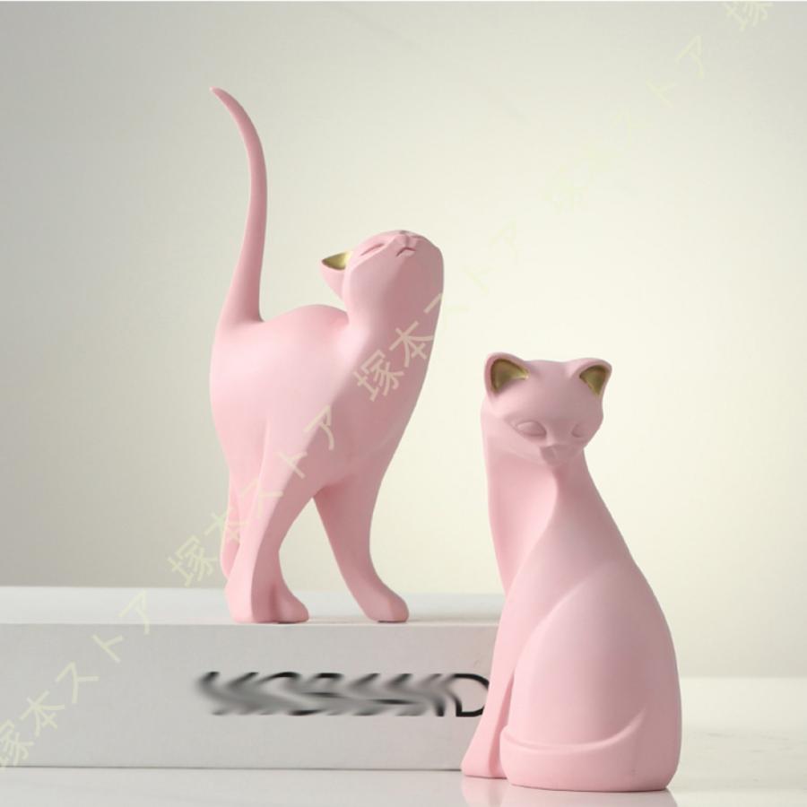 ネコ 木製 置物 オブジェ 北欧 動物 猫 ねこ 木製動物 動物雑貨