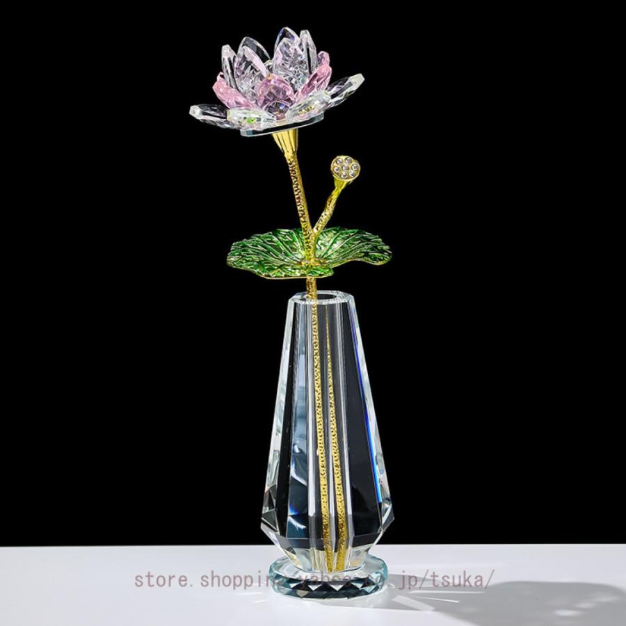 クリスタルガラス 蓮の花 置物 ロータス ハスの花 オブジェ クリスタルガラス 蓮の花 置物 ロータス ハスの花 オブジェ