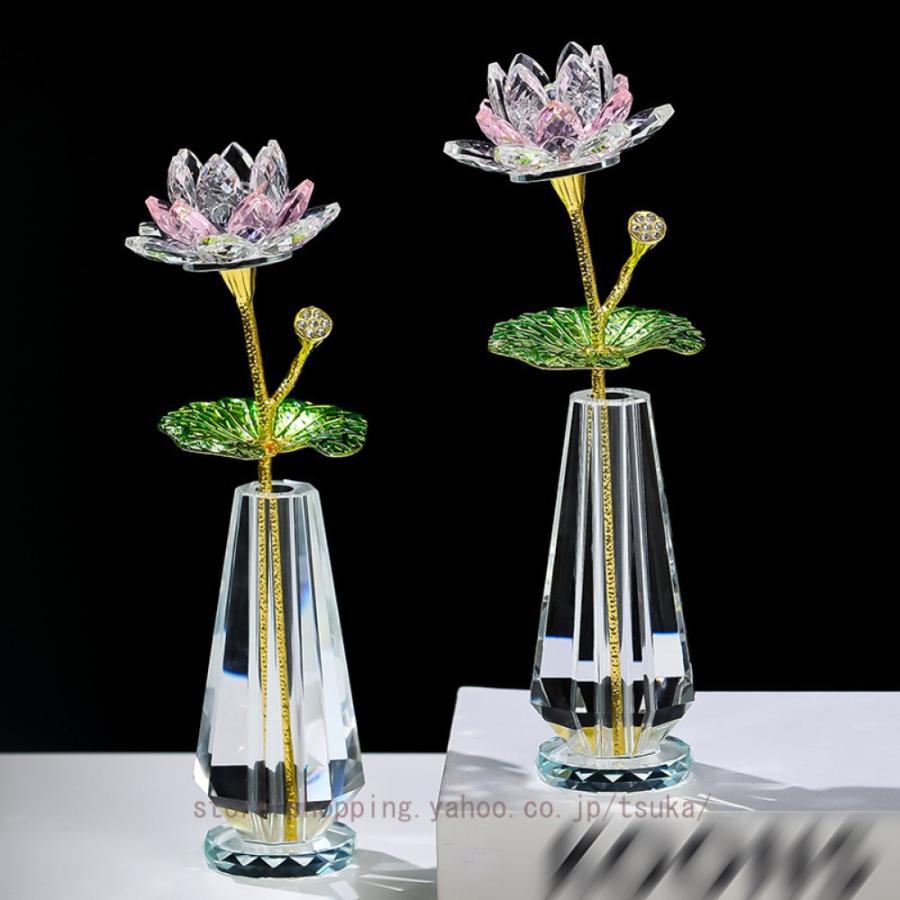 クリスタルガラス 蓮の花 置物 ロータス ハスの花 オブジェ クリスタルガラス 蓮の花 置物 ロータス ハスの花 オブジェ