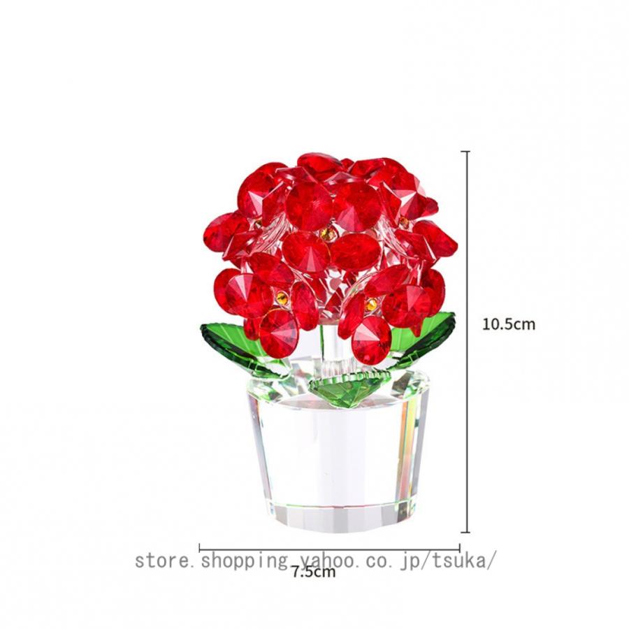 ガラスの花の置物 クリスタルフラワーオーナメント ミニクリスタル