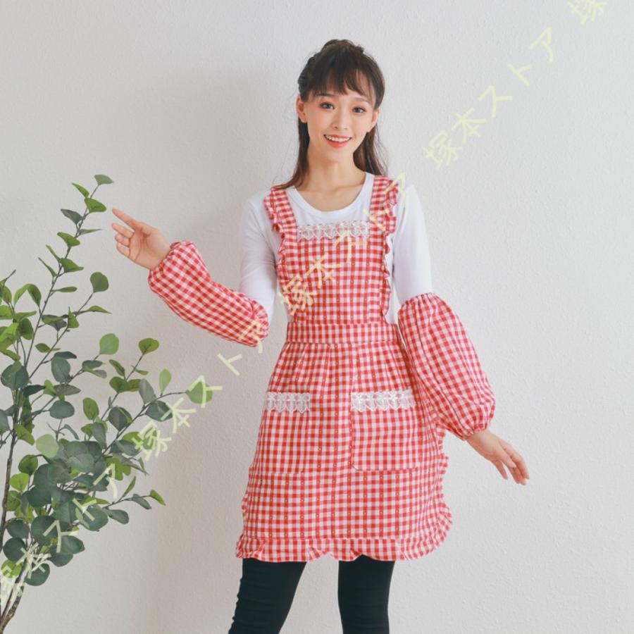 フリルが可愛い！メイド風 エプロン ひらひら フリル ワンピース風