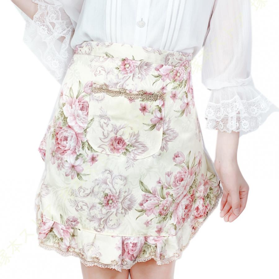 花柄 サロンエプロン 防水 フリル レース かわいい 小花柄 花柄 サロンエプロン 防水 フリル レース かわいい 小花柄