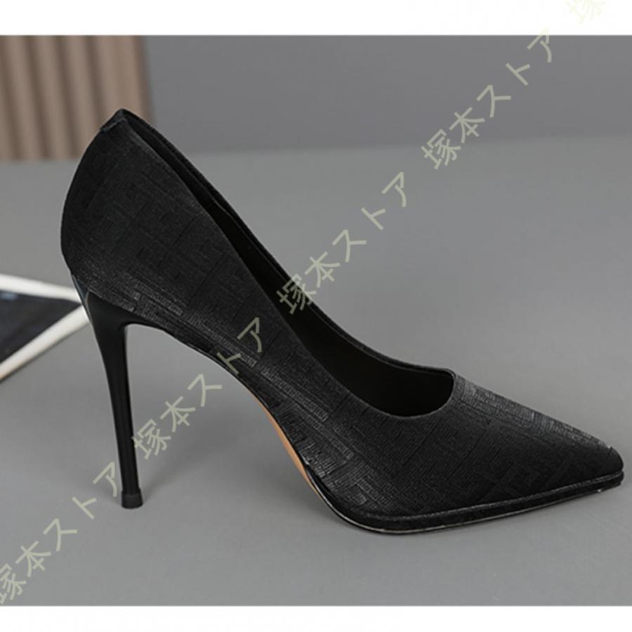 プラットフォーム パンプス 痛くない 10センチヒール ポインテッドトゥ ハイヒール 美脚パンプス パーティー ピンヒール 黒 結婚式 入学式 レディース_6