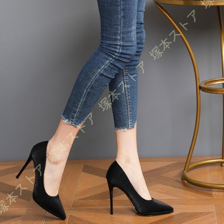 プラットフォーム パンプス 痛くない 10センチヒール ポインテッドトゥ ハイヒール 美脚パンプス パーティー ピンヒール 黒 結婚式 入学式 レディース_9