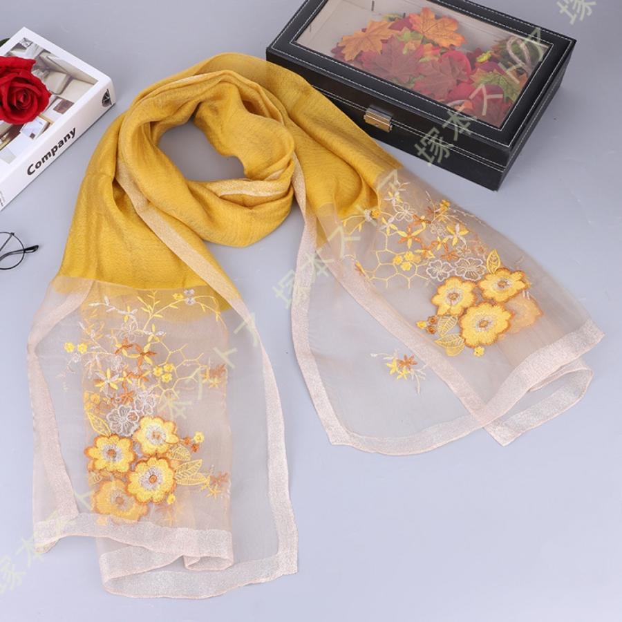 超美品 大判ストール スカーフ マフラー ストール フラワー柄 花 ショール 刺繍 大判ストール シルク レディース 春夏秋冬 上品 おしゃれ 海 旅行 ビーチ 日焼け防止 海外輸入 Turningheadskennel Com