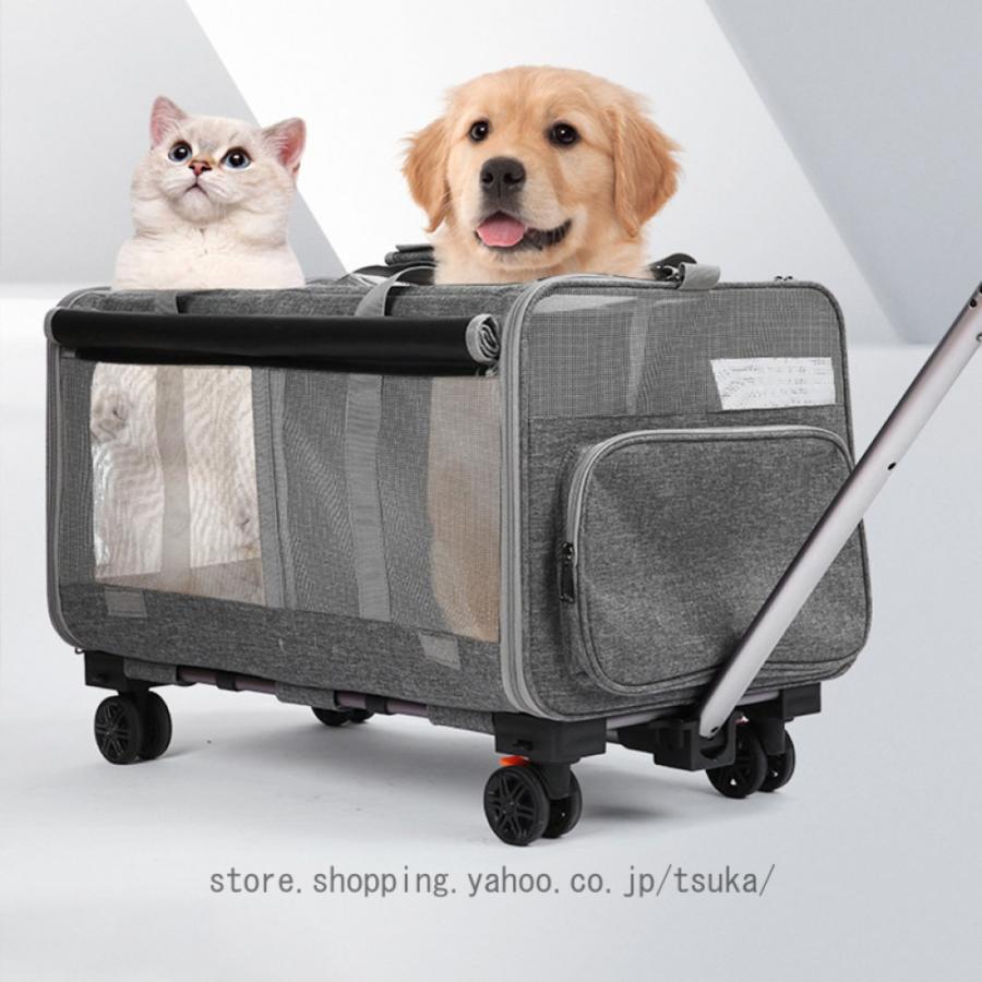 ペット キャリーバッグ キャスター付き 通気性 ペットカート 2way 猫
