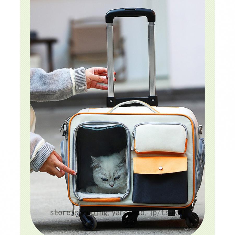 2WAY ペットキャリーバッグ 手提げ ペットキャリー キャスター付き 猫
