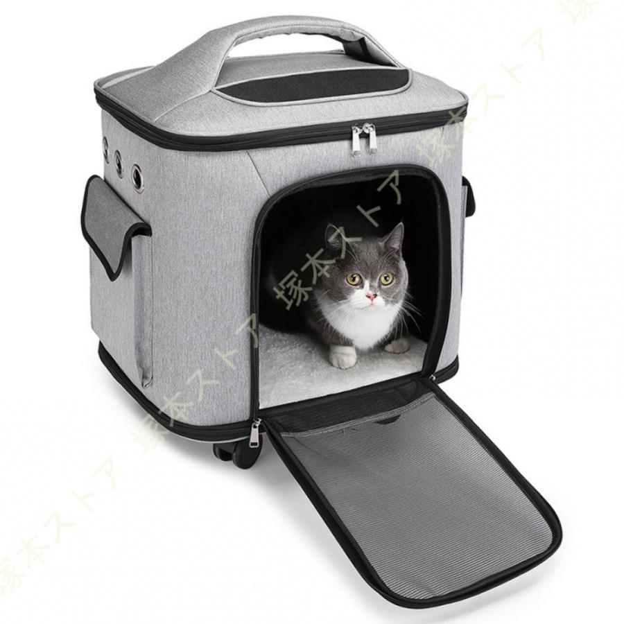 ペットキャリーバッグ 犬猫用 キャリーカート キャリーバッグ 猫キャリー ペットキャリー バッグ キャスター付き 通気性 お出かけバッグ 車載 ドライブ_19