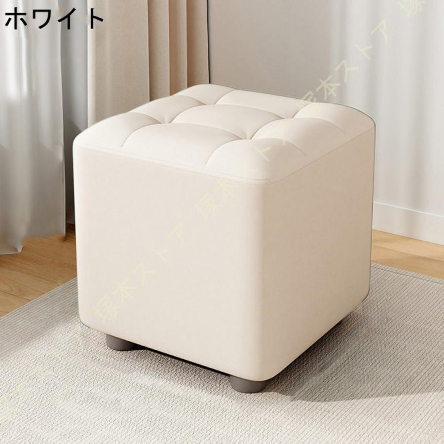 キューブスツール ロースツール シンプルキューブ PVCレザー 四角