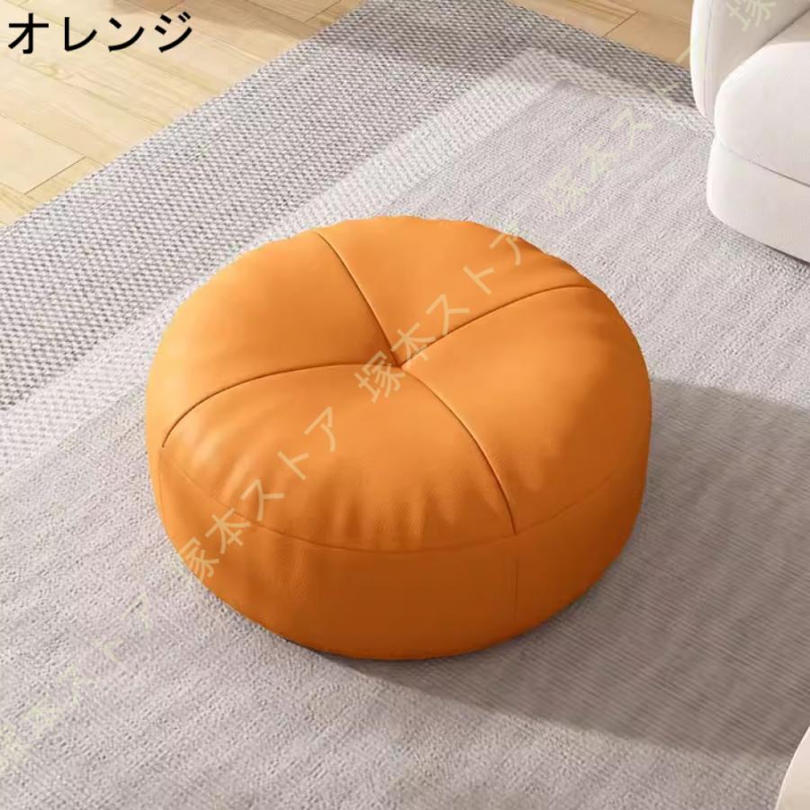 オレンジ スエード調 椅子用クッション 座布団 防水 クッション 椅子用 丸 低反発 高反発 フロア