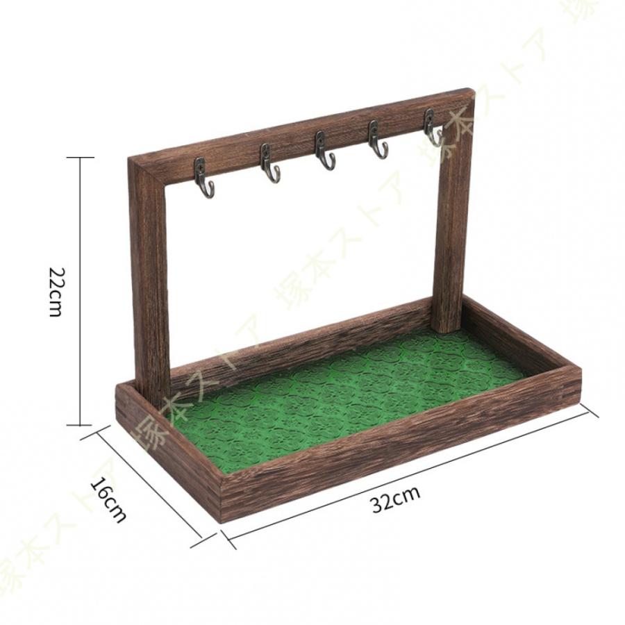 アンティーク調 桐の木 木製 置物 玄関 キー収納トレイ お皿 北欧風