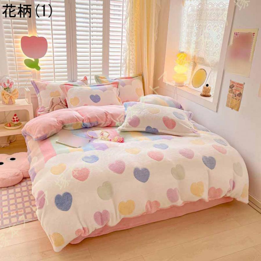 布団カバー シングル ダブル あったか フランネル 裏起毛 ふわふわ もこもこ 防寒 かわいい 掛け布団カバー 寝具カバー 洗える 発熱 保温 冬 柔らか 可愛い_16