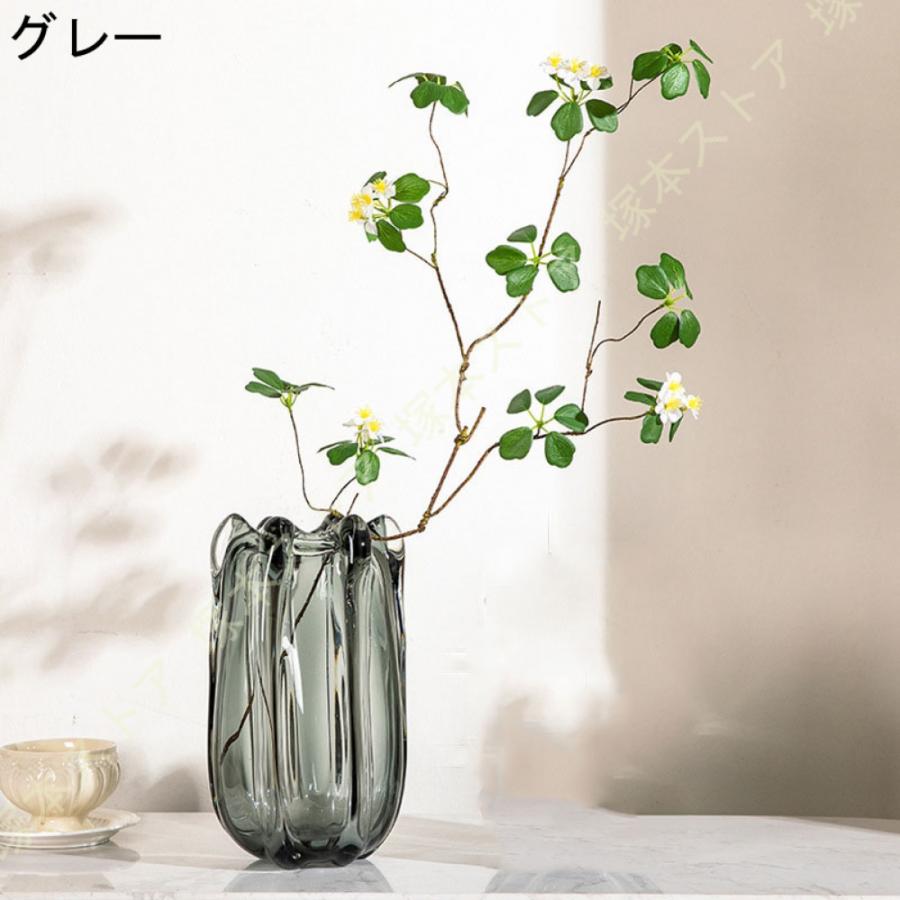 まる＊様 花瓶 ガラス おしゃれ 大きい フラワーベース 丸型 高さ28cm 枝物