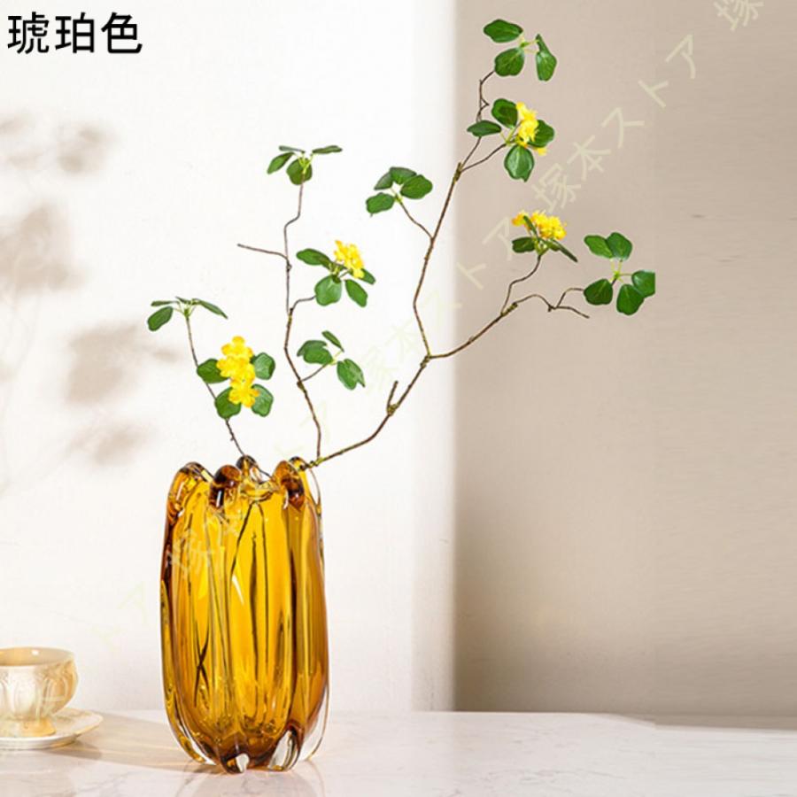 花瓶 ガラス おしゃれ 大きい フラワーベース 丸型 高さ28cm 枝物