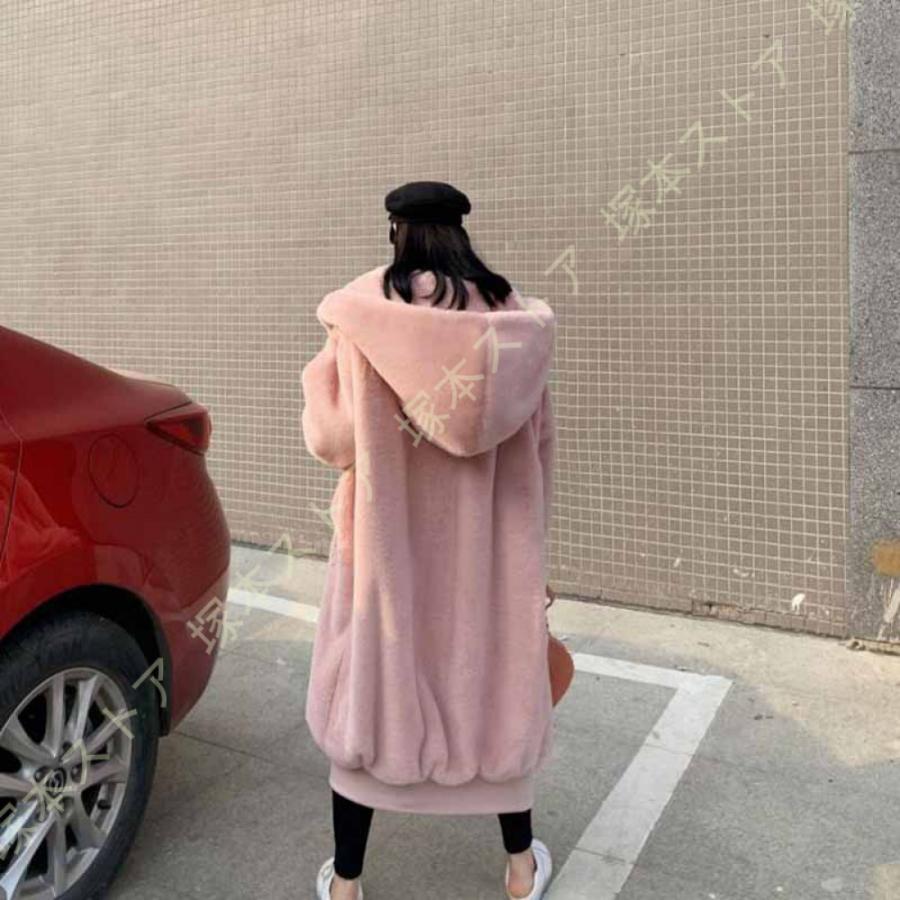 フード付き ボアジャケット レディース ボアブルゾン おしゃれ 可愛い ミドル丈 ふわふわ もこもこ 秋冬 アウター 韓国風 ボア コート 防寒着 ファーコート |  | 15