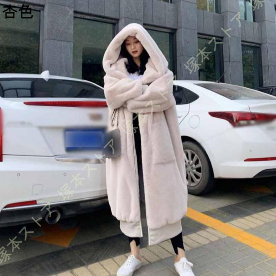 フード付き ボアジャケット レディース ボアブルゾン おしゃれ 可愛い ミドル丈 ふわふわ もこもこ 秋冬 アウター 韓国風 ボア コート 防寒着 ファーコート |  | 08