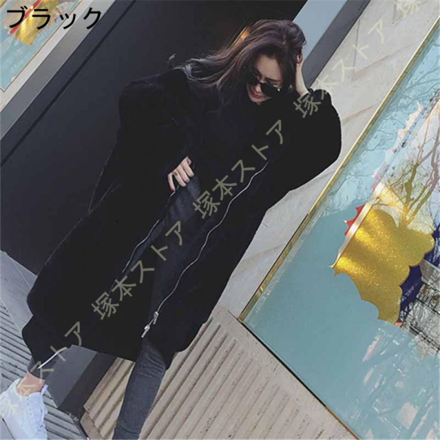 フード付き ボアジャケット レディース ボアブルゾン おしゃれ 可愛い ミドル丈 ふわふわ もこもこ 秋冬 アウター 韓国風 ボア コート 防寒着 ファーコート |  | 09