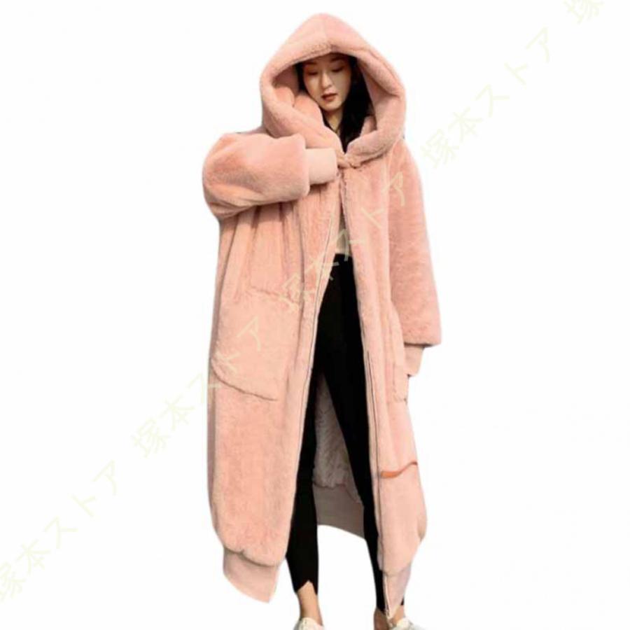 フード付き ボアジャケット レディース ボアブルゾン おしゃれ 可愛い ミドル丈 ふわふわ もこもこ 秋冬 アウター 韓国風 ボア コート 防寒着 ファーコート |  | 11