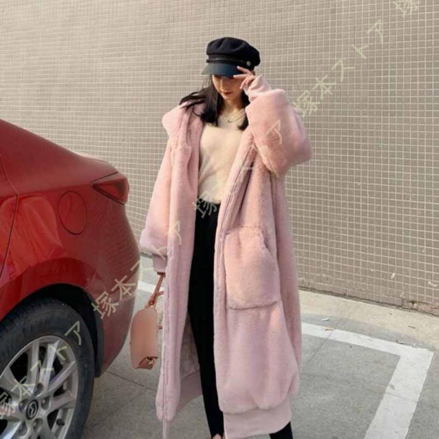 フード付き ボアジャケット レディース ボアブルゾン おしゃれ 可愛い ミドル丈 ふわふわ もこもこ 秋冬 アウター 韓国風 ボア コート 防寒着 ファーコート |  | 12