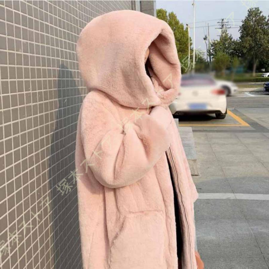 フード付き ボアジャケット レディース ボアブルゾン おしゃれ 可愛い ミドル丈 ふわふわ もこもこ 秋冬 アウター 韓国風 ボア コート 防寒着 ファーコート |  | 14