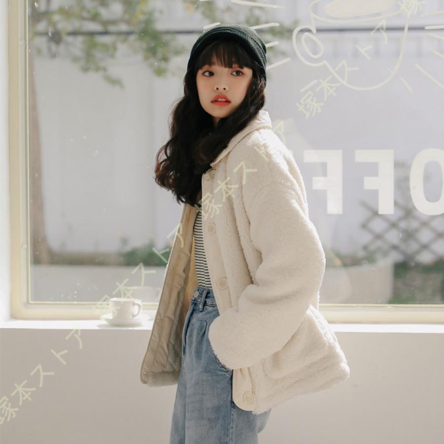ボアブルゾン ボアジャケット かわいい もこもこ ノーカラー ふわふわ 暖かい レディース コート ゆったり 可愛い 防寒 韓国風 おしゃれ 厚手 レディース 冬 |  | 07
