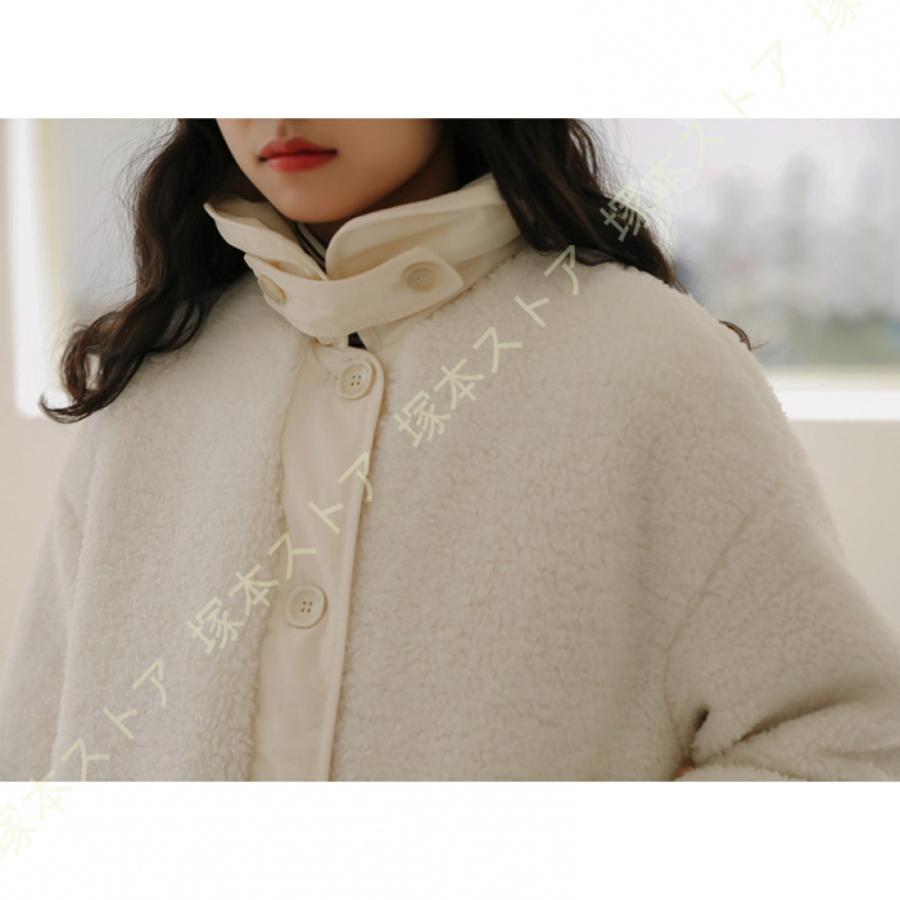 ボアブルゾン ボアジャケット かわいい もこもこ ノーカラー ふわふわ 暖かい レディース コート ゆったり 可愛い 防寒 韓国風 おしゃれ 厚手 レディース 冬 |  | 11
