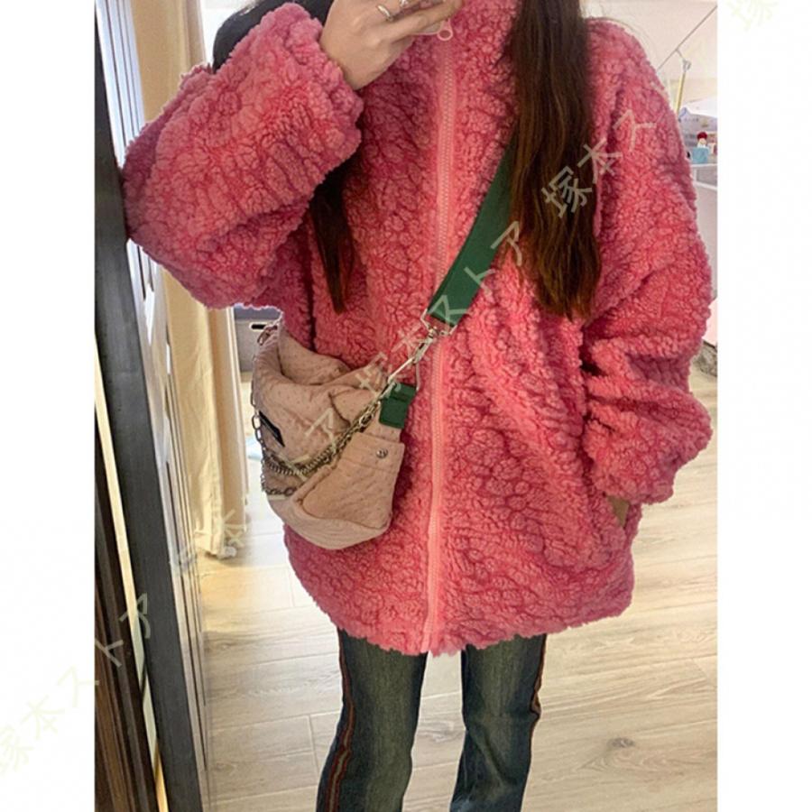 アウター レディース ボア コート ショート丈 羽織り ブルゾン もこもこ 大きいサイズ 秋 冬 暖かい ゆったり 体型カバー ふんわり 普段使い お出かけ 大人 | 