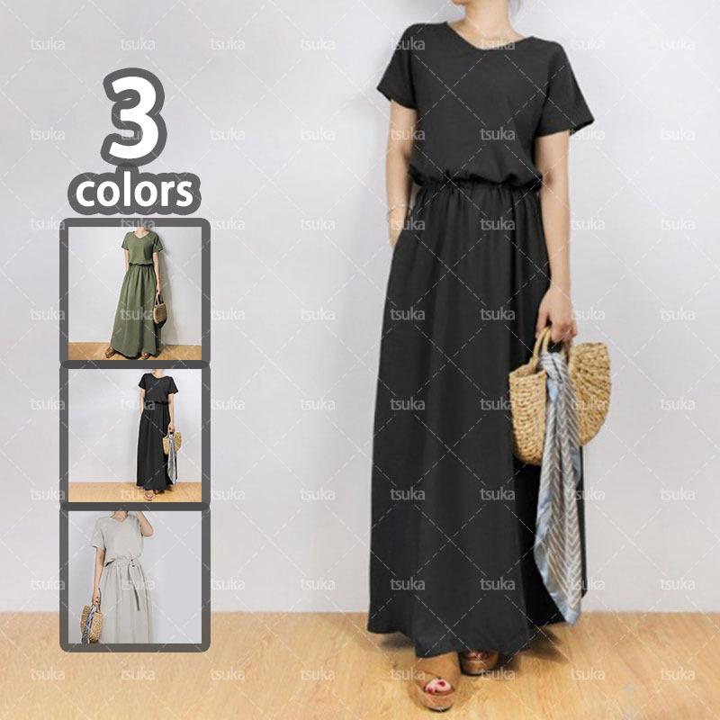 春夏ワンピース レディース ワンピース マキシワンピース ロングスカート 半袖 きれいめ カジュアルワンピース お出かけ お呼ばれ 大きいサイズあり 宅送