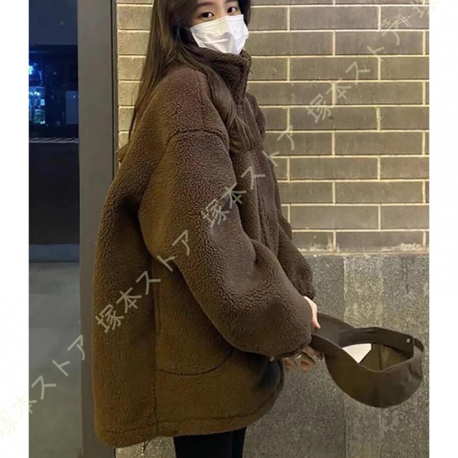 美品・ボアブルゾン・ボアジャンパー・もこもこコート・ファーブルゾン 異素材(M) Amazon | [Signifie] レディース ボアブルゾン ブルゾン