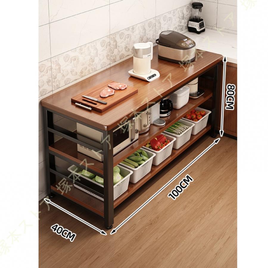 食器棚 レンジ台 組立品 ロータイプ 幅80cm 幅100cm 大型レンジ対応 コンパクト キッチンカウンター 落下防止柵 間仕切り かわいい おしゃれ 北欧 新生活の画像